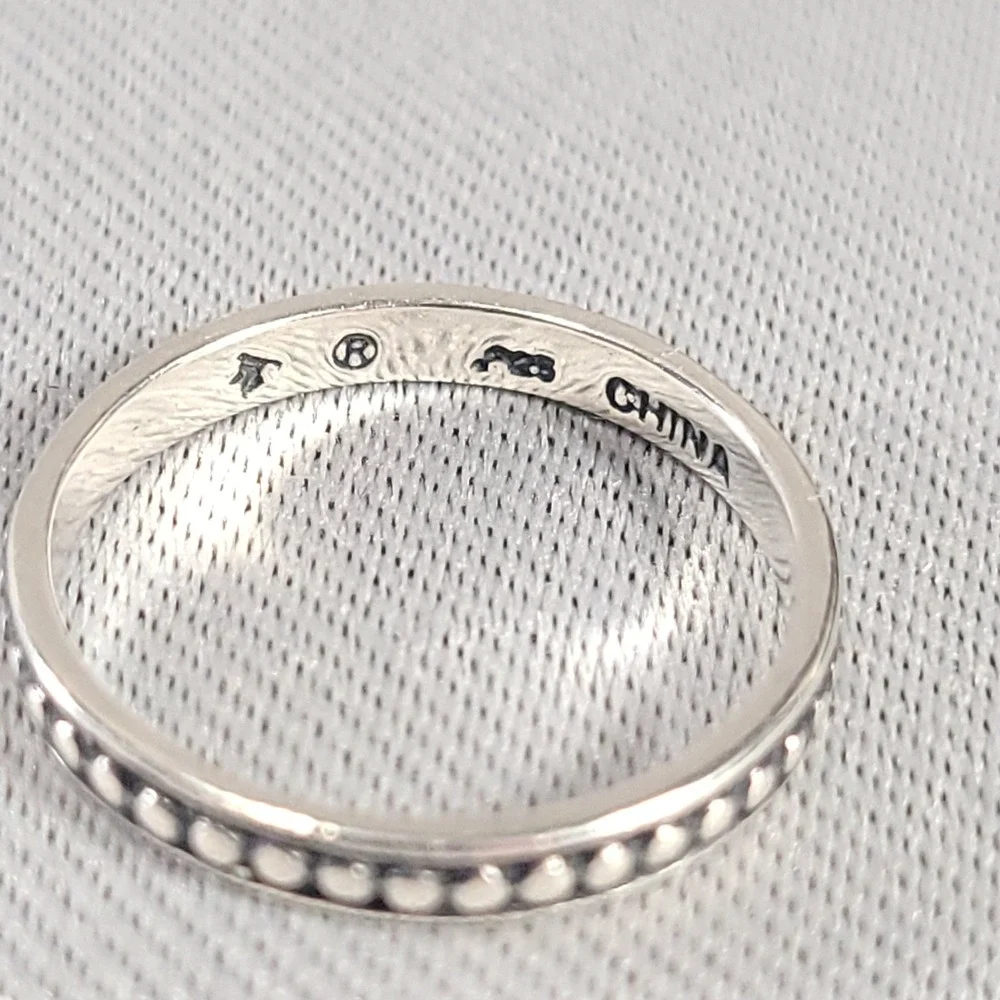 Silpada Sterling Silver Stacker Ring Size 8 Silver Beaded Dotted 925